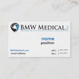 Visita Design de cartão médico de BMW