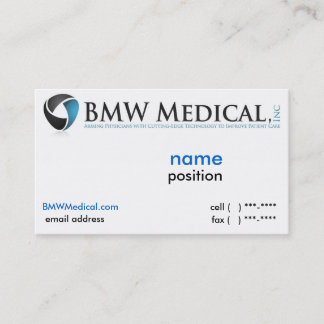 Visita Design de cartão médico de BMW