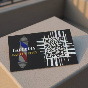 Visita Design de Cartão Personalizável de Barbeiro com Có