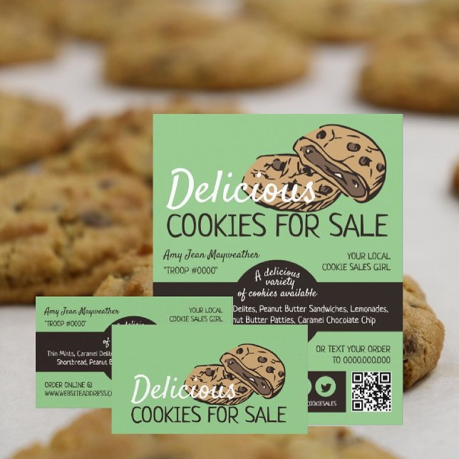 Visita Design de cookies, Cartão de drenagem de fundos pa (Criador carregado)