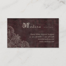 Visita Design de interiores antigo Burgu do cartão de