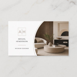Visita Designer de Código QR de Foto Elegante para Cartão
