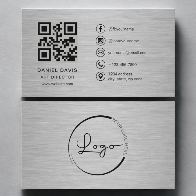 Visita Diretor de Arte Cartão QR Code de Metal (Criador carregado)