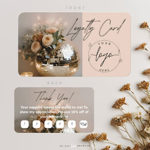 Visita Disco Ball Boho Florals Cartão de fidelidade