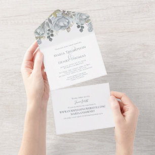 Visita do Site de Casamento Floral Dusty Blue