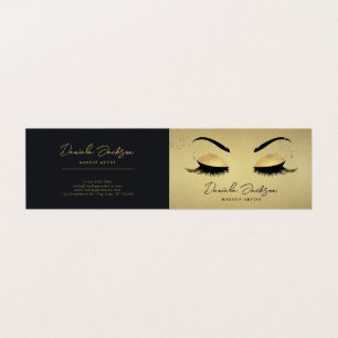 Visita Dourada Makeup Artist Beauty Dobrada Cartão de vis