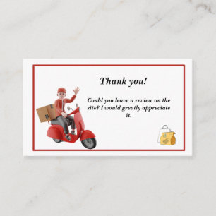 Visita Driver de entrega Doordash Obrigado Cartão de visi