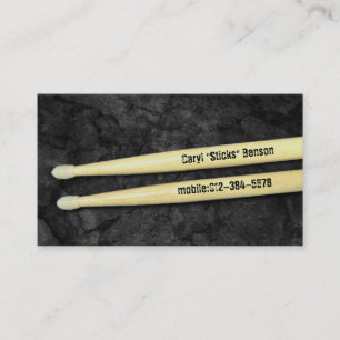 Visita Drummer Drumsticks Grunge Musical Cartão de visit