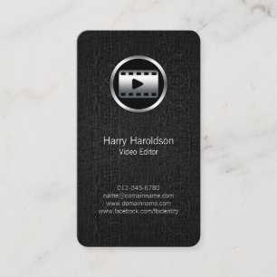 Visita Editor de vídeo Cartão de negócios preto
