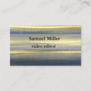 Visita Editor Original Artístico Azul Dourado Cartão de