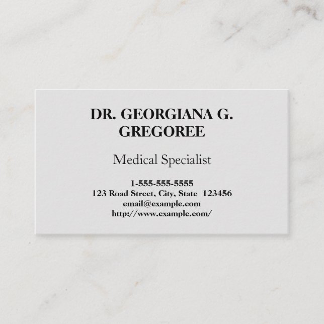 Visita Elegant & Classy Medical Specialist Cartão de visi (Frente)