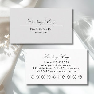 Visita Elegant Script   Cartão de Fidelidade Gray Salon 1
