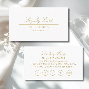 Visita Elegant Script Cartão de Fidelidade Salão Branco