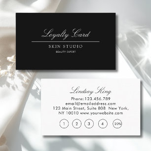 Visita Elegant Script    Cartão de Fidelidade Salão Preto