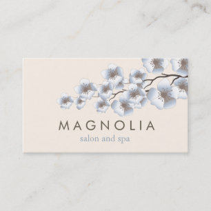 Visita Elegante Blossom Blue Chic Beauty Spa Cartão de v