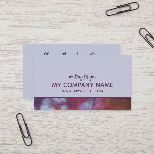 Visita Elegante e Arty Modern Light Purple Cartão de visi (Frente/Verso In Situ)