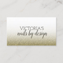 Visita Elegante Nail Tech Dourado Glitter Cartão de visit