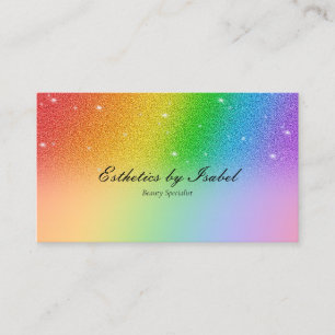 Visita Elegante Rainbow Sparkle Estheticista Cartão de vi