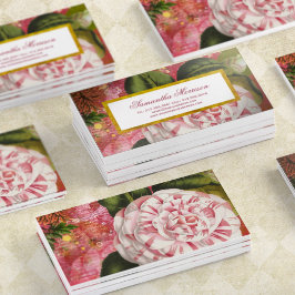 Visita Elegante Vintage Camellia Floral Chic Cartão de vi