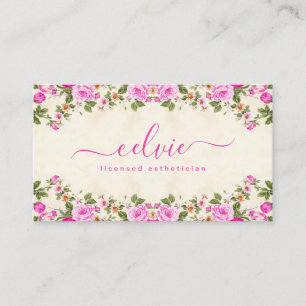 Visita Elegante Vintage Floral Rosa Blossomas Cartão de 