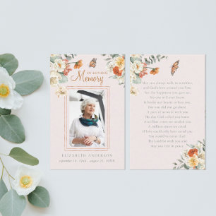 Visita Em memória de amor   Cartão de Oração Funeral Foto