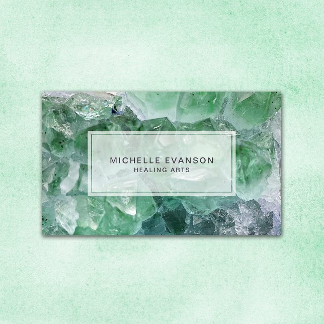 Visita Emerald Green Crystal Healing Arts Cartão de visit (Criador carregado)