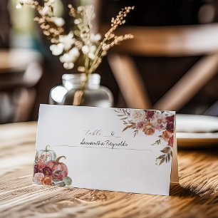 Visita Enamorese   Cartão de lugar de casamento Autumn Bl