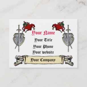 Visita espada, protetor e modelo de cartão de negócios 