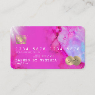 Visita Estilo de Cartão de Crédito de Cor d'água rosa Dou