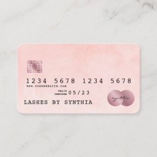 Visita Estilo de Cartão de Crédito de Cores-d-Água Rosa-C