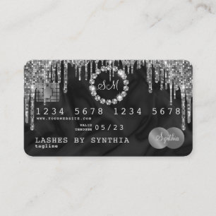 Visita Estilo de Cartão de Crédito Monograma de Diamante
