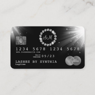 Visita Estilo de Cartão de Crédito Monograma de Diamante