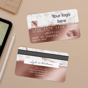 Visita Estilo de Cartão de Crédito RoseGold adicione o se