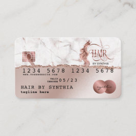 Visita Estilo do cartão de crédito RoseGold Hair Stylist 