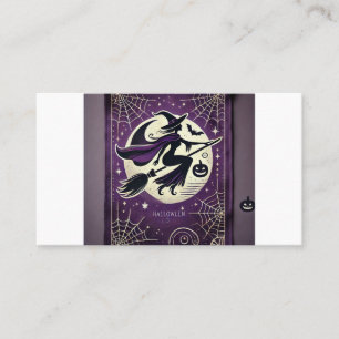 Visita Estilo Limitado 🌙 Cartão de Bruxa Elegante