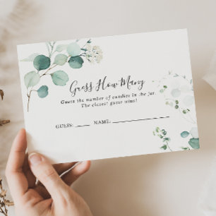 Visita Eucalipto Verde de Verão Adivinha Quantos Cartão