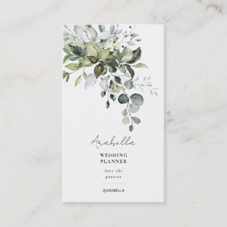 Visita Eucalyptus Foliage Wedding Planner Cartão de visit
