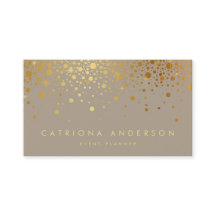 Faux Gold Foil Confetti Pontos Modernos Cartão de 