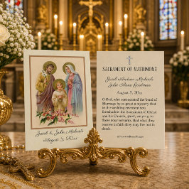 Visita Favor de Casamento Católico Cartão Sagrado Família
