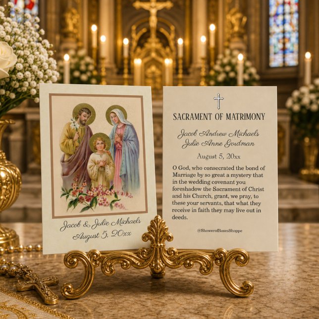 Visita Favor de Casamento Católico Cartão Sagrado Família (Criador carregado)