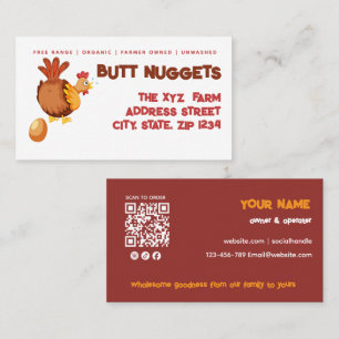 Visita Fazenda de Ovos Frescos Funny Butt Nuggets Cartão