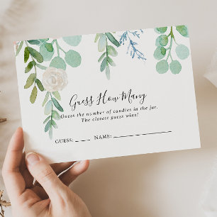 Visita Floral Tropical Adivinha Quantos Cartão De Jogo