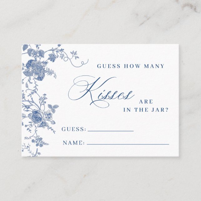 Visita Flores Azuis Elegantes Adivinham Quantos Cartão De (Frente)