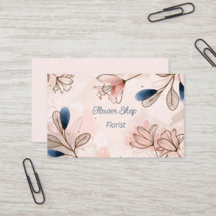 Visita Flores de Aquarelas Florist Compra Cartão de visit
