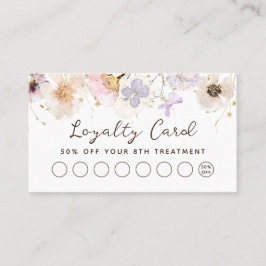 Visita Flores secas, cartão de fidelidade elegante