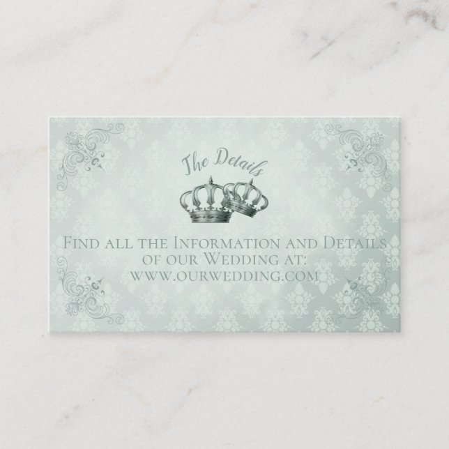 Visita Folga de Seda - Cartão Detalhado de Casamento (Frente)