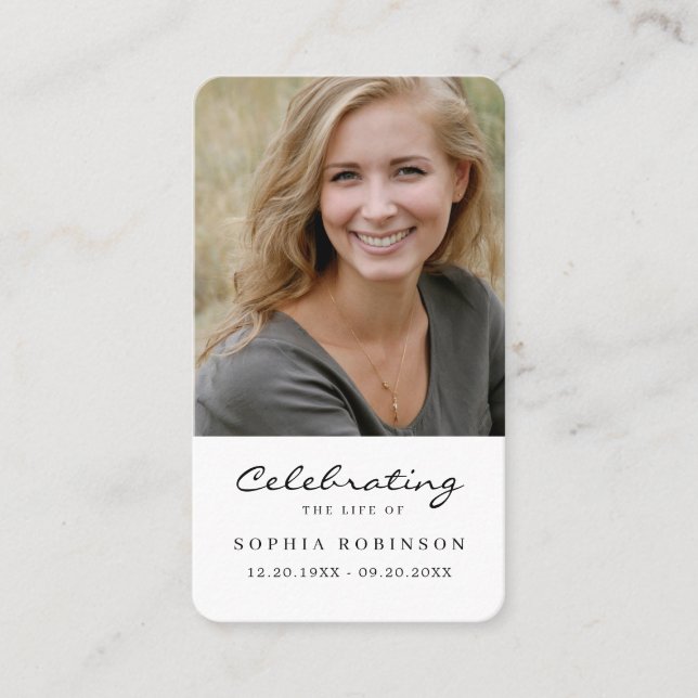 Visita Foto de Celebração do Cartão de Oração Funeral da  (Frente)