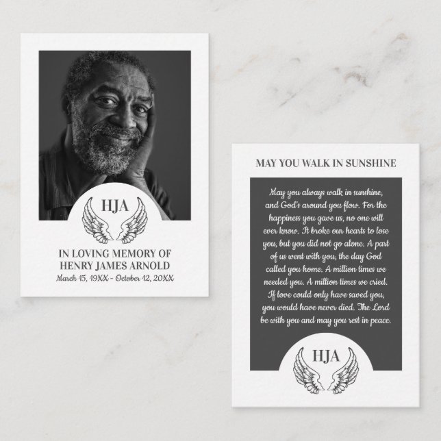 Visita Foto Elegante, Anjos, Cartão de Oração (Frente/Verso)