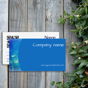 Visita Fotografia de esfera QR azure blue Cartão de visit
