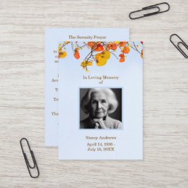 Visita Funeral Memorial Service Sky Deixa Cartão de Oraçã